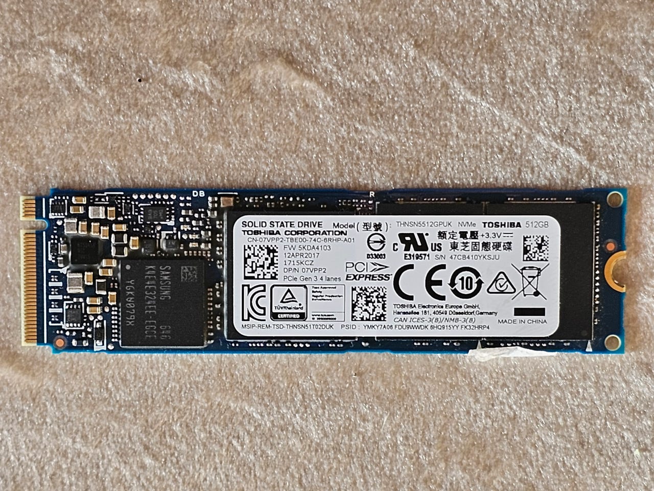 ②-WA588-TOSHIBA NVMe 512GB SSD 1点 TOSHIBA 512GB NVME SSD M2 2280 | FINN-torget