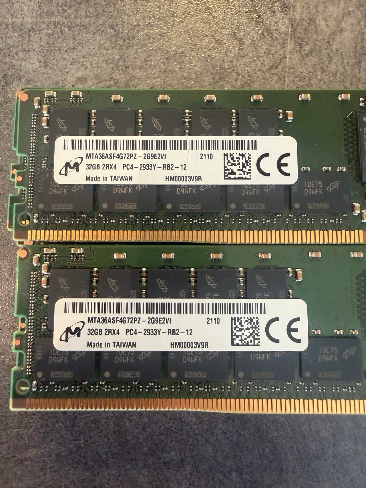 12 stk Micron 32GB DDR4 2933 ECC RDIMM (384 GB) | FINN-torget
