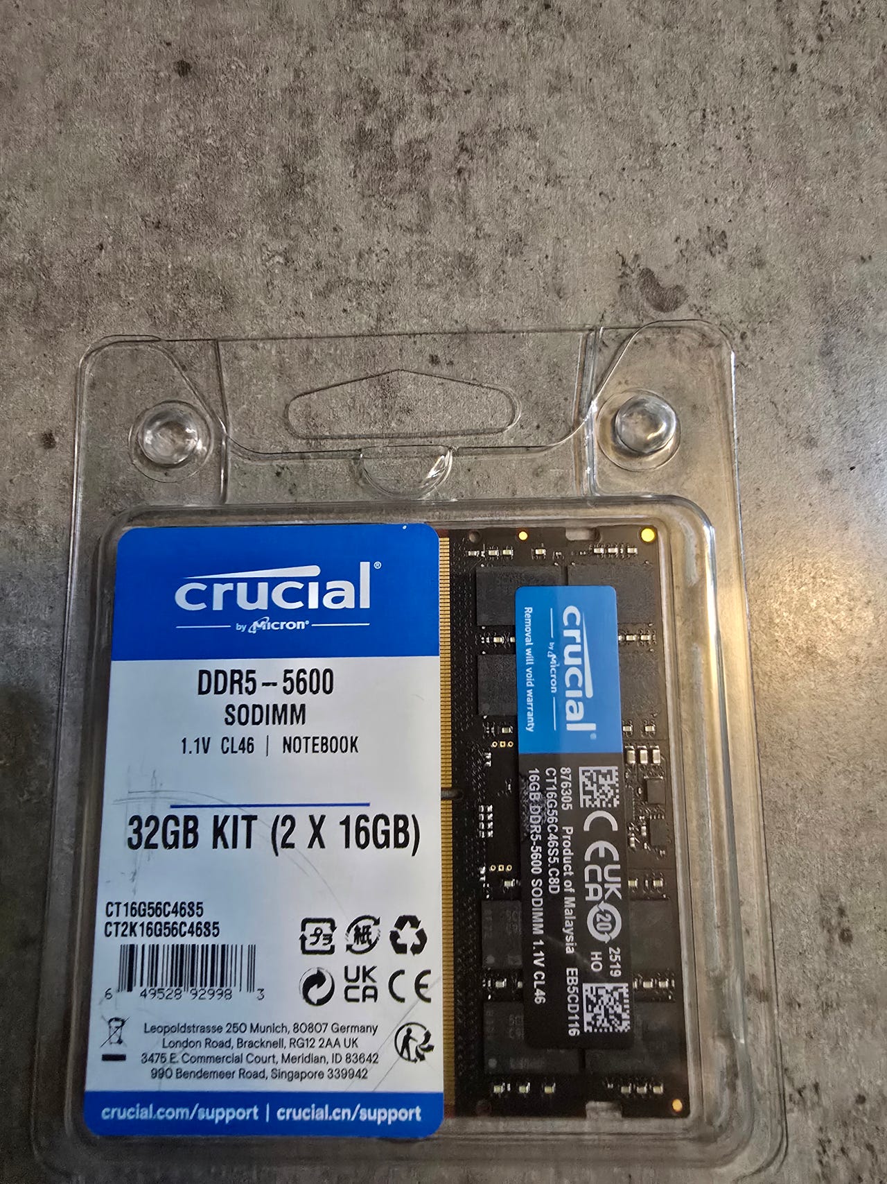 Crucial DDR5 5600 SODIMM 32GB メモリー Crucial DDR5-5600 SODIMM RAM 32GB kit (2x16GB) | FINN-torget