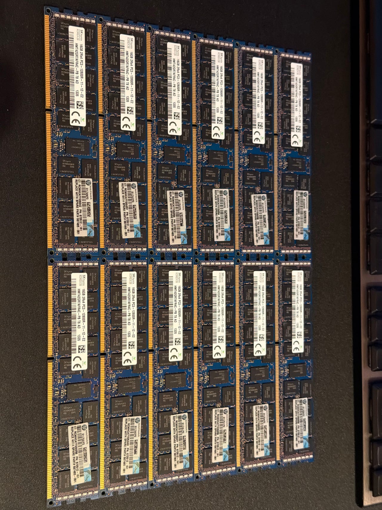 192GB DDR3 ECC server-RAM – 12x16GB SK hynix PC3-12800R / HP | FINN-torget