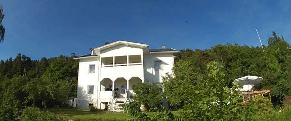 Nesten halvparten (!) av tomten, den som vender mot sydvest, er eksklusiv hage for denne leiligheten Galleribilde