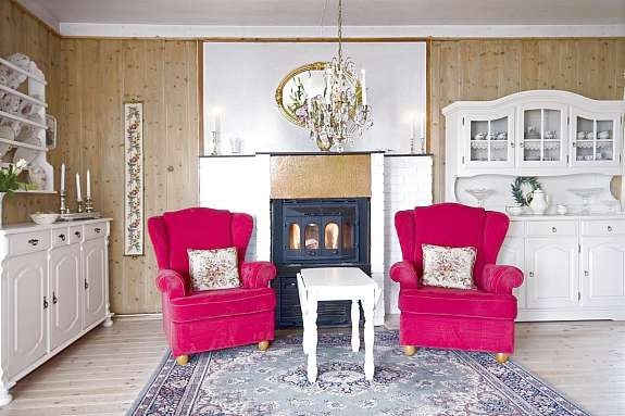 Stue med peis Galleribilde