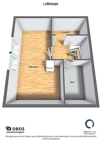 Floorplan letterhead - Munkebekken 237 - Loftetasje - 3D Floor Plan Galleribilde