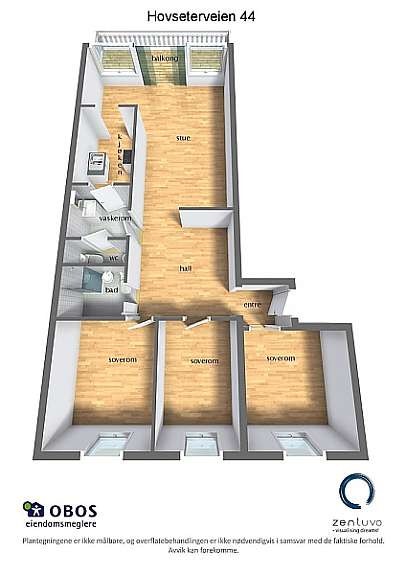 Floorplan letterhead - Hovseterveien 44 - Hovseterveien 44 - 3D Floor Plan Galleribilde