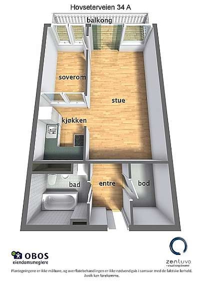 Floorplan letterhead - Hovseterveien 34 A - Hovseterveien 34 A - 3D Floor Plan Galleribilde