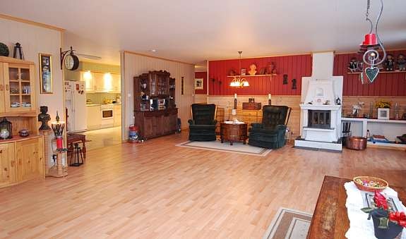 stor stue med peis Galleribilde