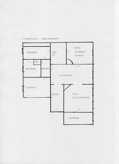 planskisse over leiligheten Galleribilde