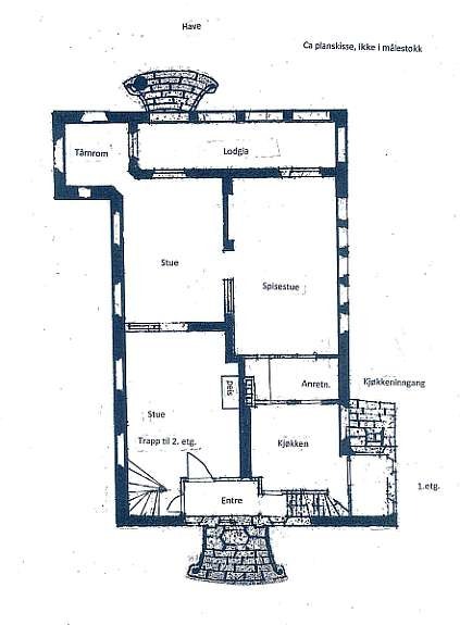 Planskisse 1. etg. Galleribilde