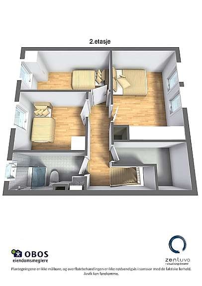 Hoppveien 24 - 2.etasje - 3D Letterhead Galleribilde