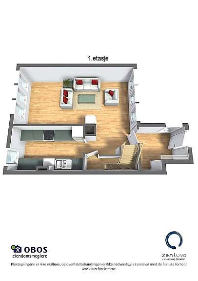 Hoppveien 24 - 1.etasje - 3D Letterhead Galleribilde