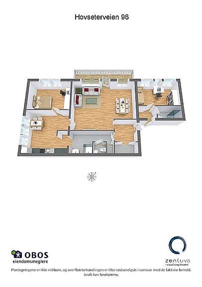 Floorplan letterhead - Hovseterveien 96 - Hovseterveien 96 - 3D Floor Plan Galleribilde
