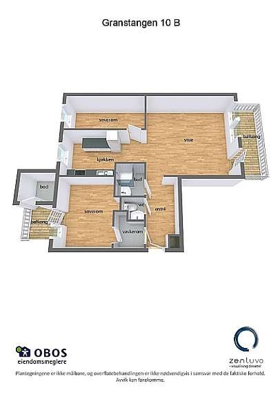 Floorplan letterhead - Granstangen 10 B - Granstangen 10 B - 3D Floor Plan Galleribilde