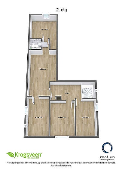 Floorplan letterhead - øvregate 117 - 2. etg - 3D Floor Plan Galleribilde