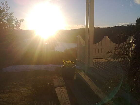 Bilde tatt fra Veranda fra en av de etablerte hyttene. Galleribilde