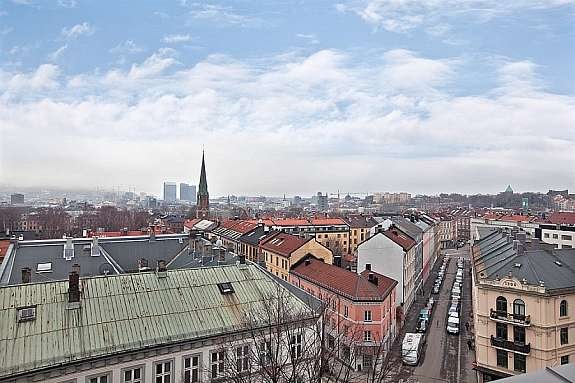 Utsikt fra takterrasse. Galleribilde