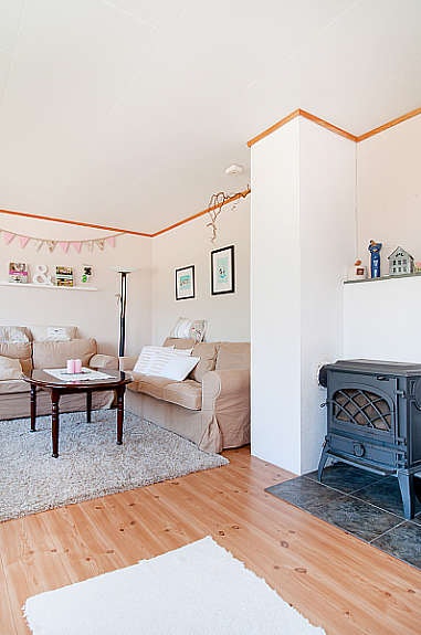 Vedfyring i stue Galleribilde