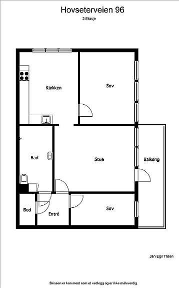 Plantegning Hovseterveien 96 Galleribilde