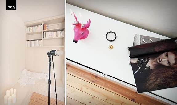 Integrert bokhylle med sittehjørne Galleribilde