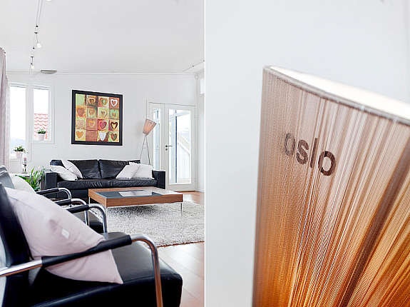 Stue med lampe Galleribilde