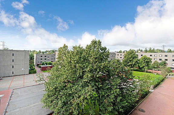 Hyggelig utsyn fra balkongen Galleribilde