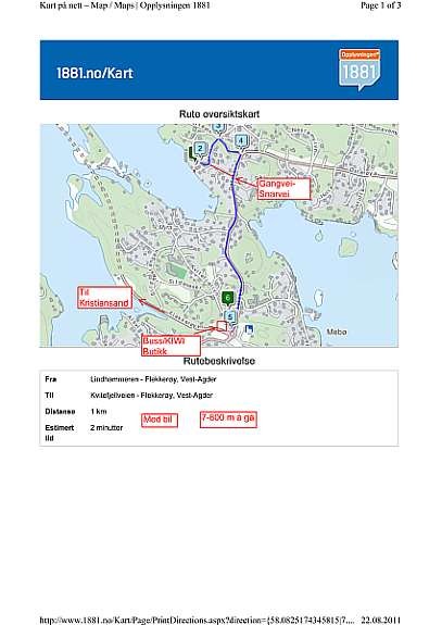 Kart over avstand butikk og buss - 7 - 800 m gangvei Galleribilde