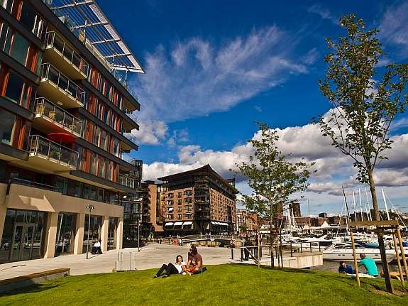 Stemningsbilde over Tjuvholmen. Galleribilde