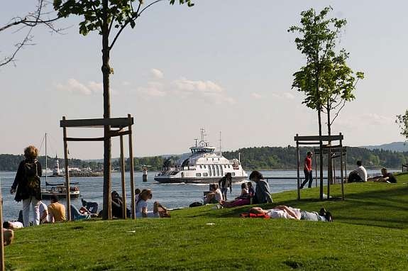 Stemningsbilde fra Tjuvholmen. Galleribilde