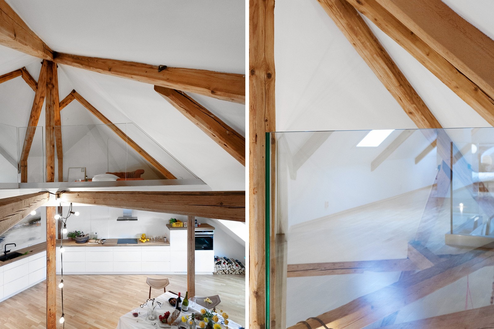 Bjelkene. De hvite veggene. Det åpne rommet. Galleribilde