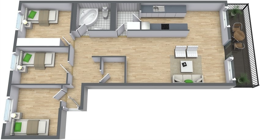 plantegning 3d Galleribilde