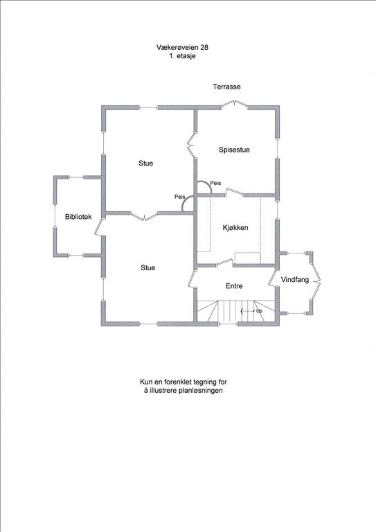 Plantegning 1. etasje Galleribilde