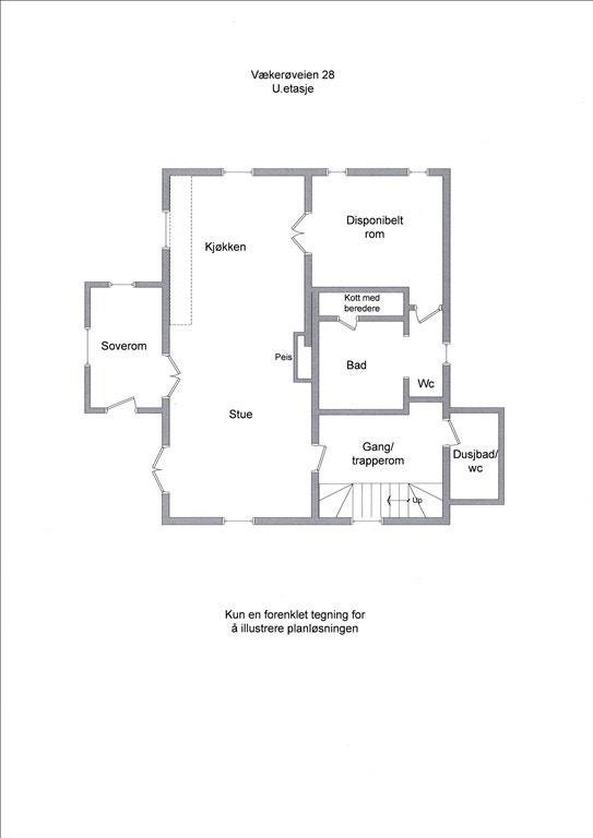 Plantegning, underetasje Galleribilde
