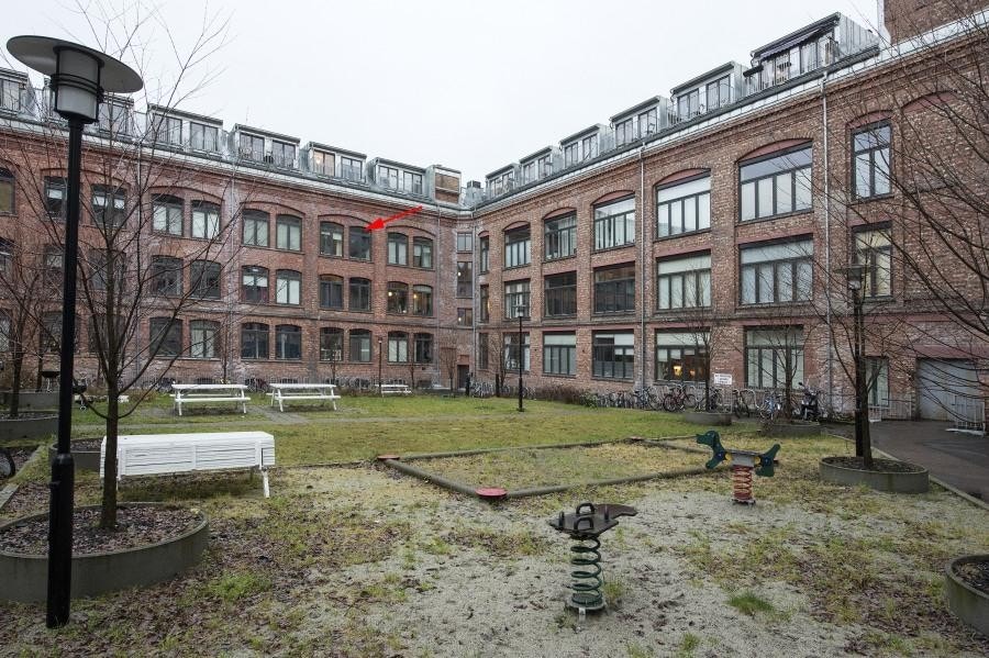 Fredelig beliggenhet mot felles gårdsrom Galleribilde