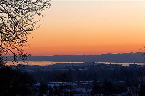 Utsikt fra takterrassen - "solnedgang" Galleribilde