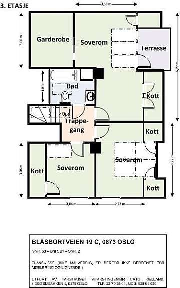 Planskisse Blåsbortveien 19 c - 3. etg./Loftsetasje Galleribilde