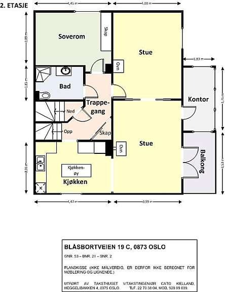 Planskisse Blåsbortveien 19 c - 2. etg. Galleribilde