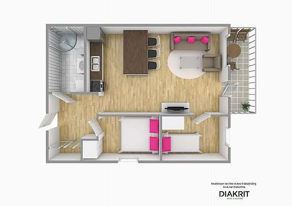 Plantegning 3D - ikke målbar Galleribilde