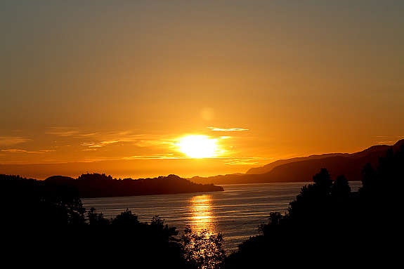 Utsikt - solnedgang sommerstid Galleribilde