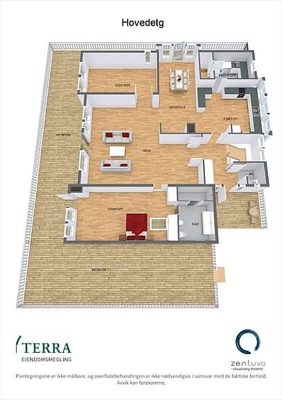 Plantegning 1. etasje Galleribilde