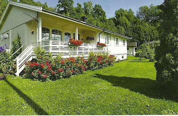 Hagen er pent opparbeidet med plenarealer, prydbusker, blomster og diverse beplantning. Galleribilde
