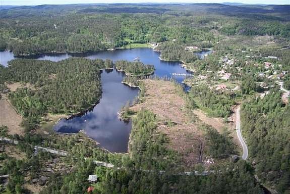 Flyfoto av området før utbyggings start Galleribilde