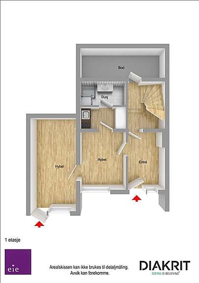 Plantegning 1 etg. Galleribilde
