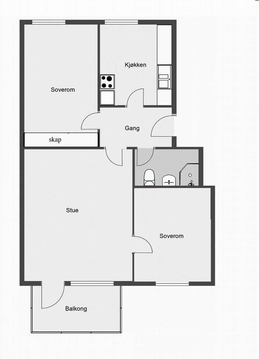 Gjennomgående leilighet med 73 kvm p-rom Galleribilde