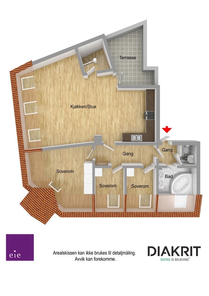 3D plantegning Galleribilde