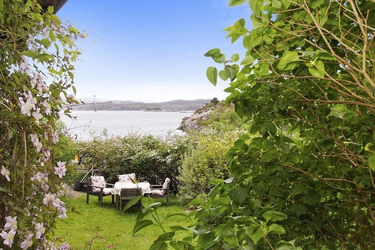 Flott hage og utsikt Galleribilde