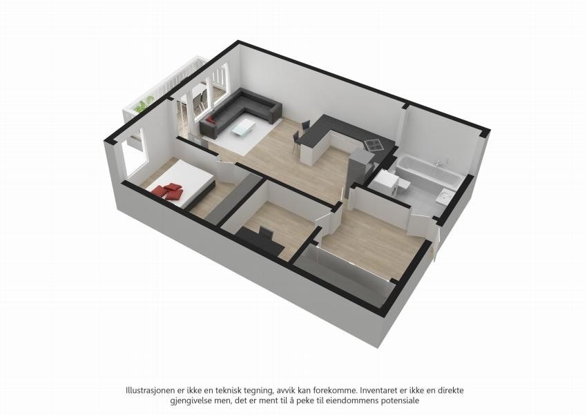 3 D plantegning - ikke målbar Galleribilde