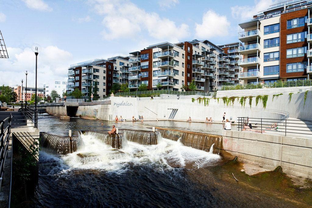 Badeplass i Akerselva ved Nydalen Galleribilde