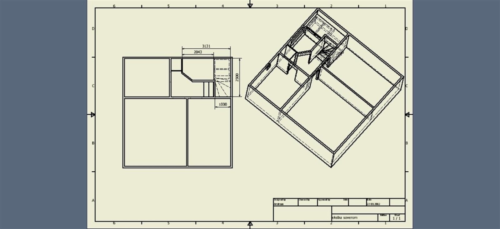 Selgers forslag til alternativ romløsning i 2. etg. Galleribilde