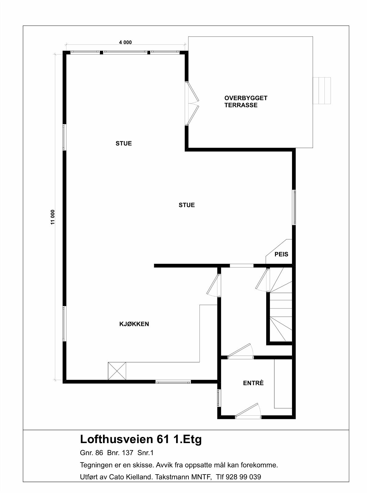Planskisse Lofthusveien 61 - 1.etg. Galleribilde