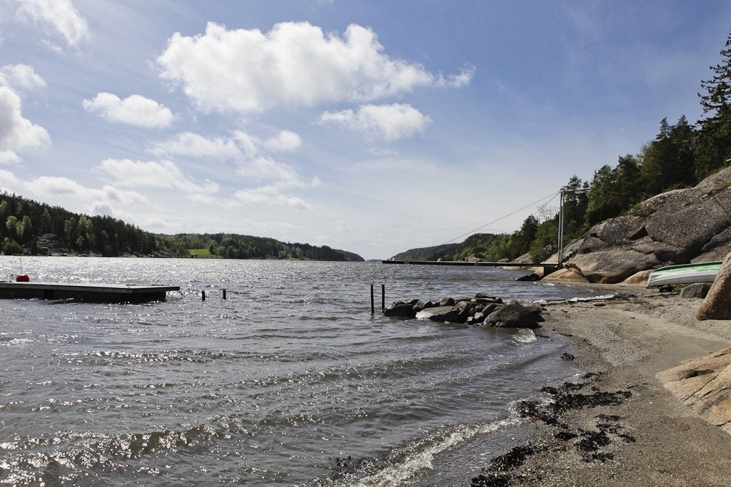 Strand nedenfor hytta Galleribilde
