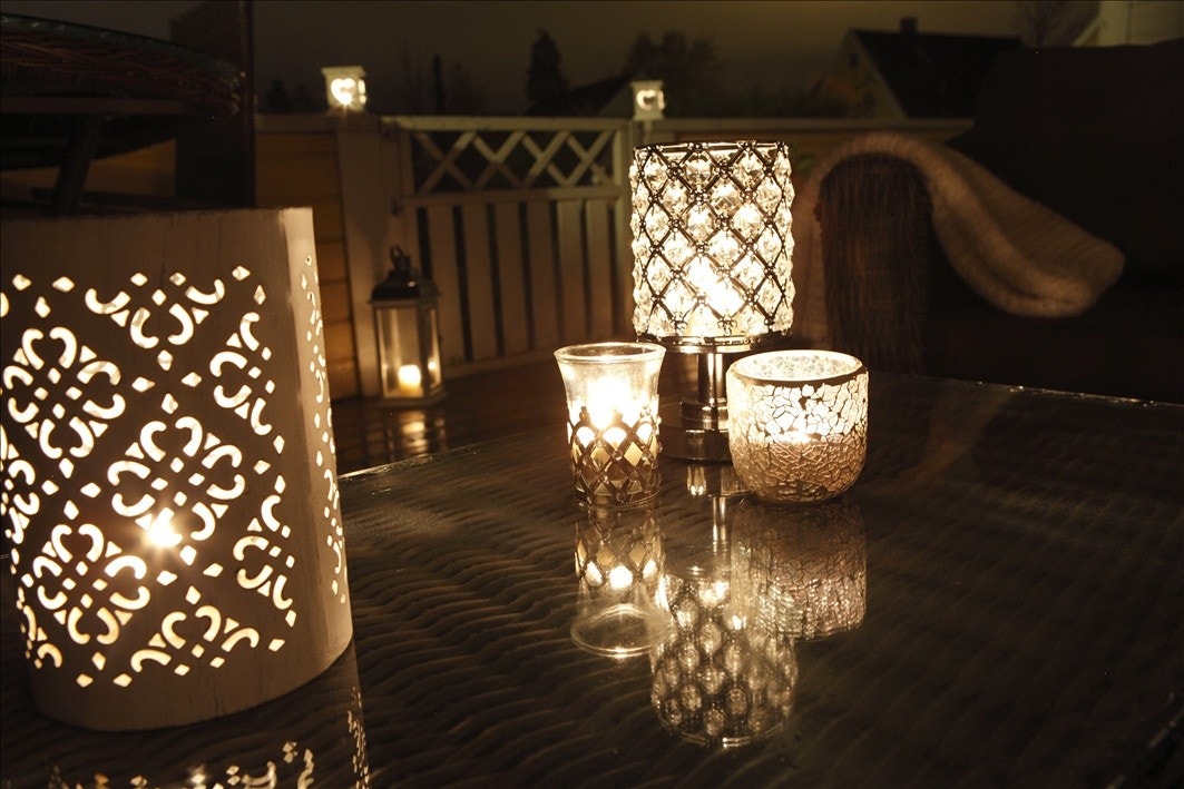 Terrasse en stemningsfull aften Galleribilde